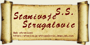 Stanivoje Strugalović vizit kartica